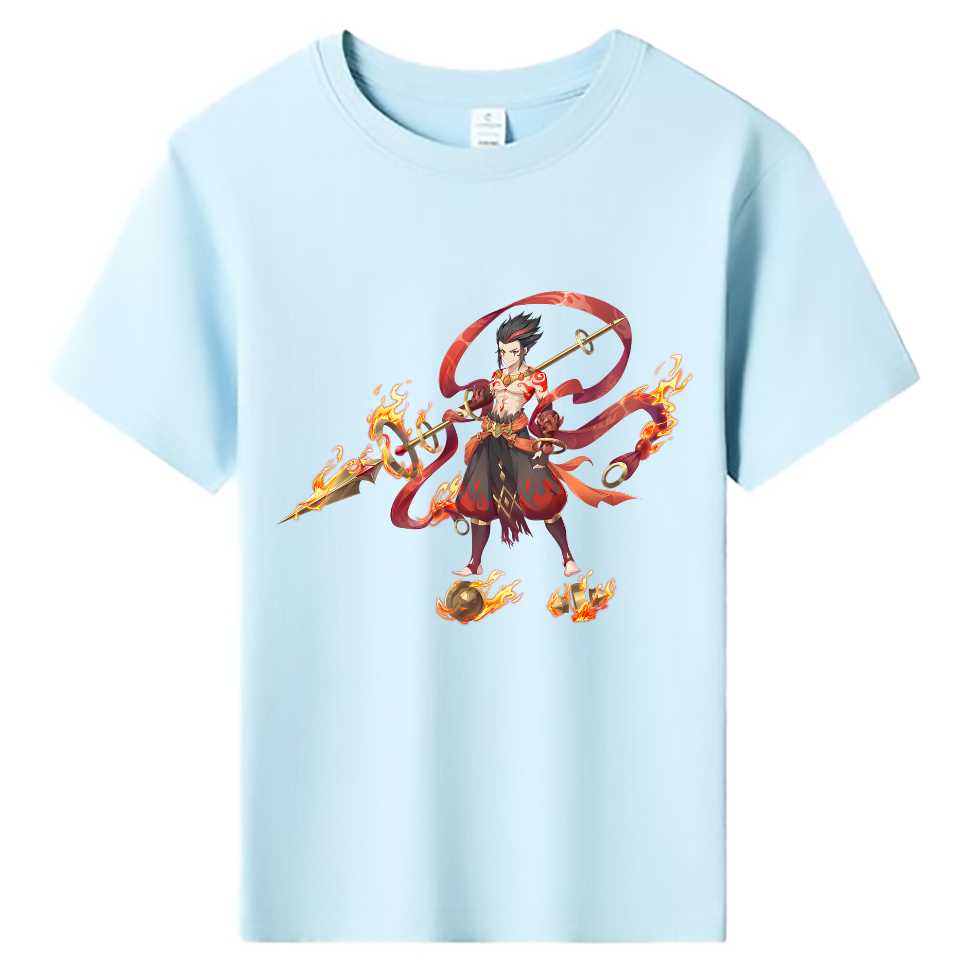 （画像用） Ne Zha 2 ナタ 魔童の大暴れ 綿100％キッズTシャツ（フロントプリント）